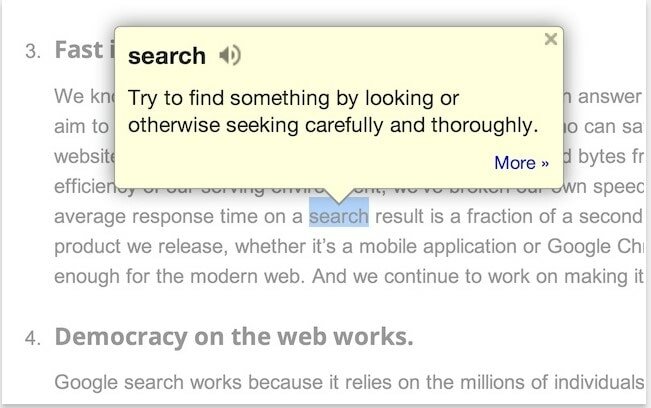 google dictionary extension
